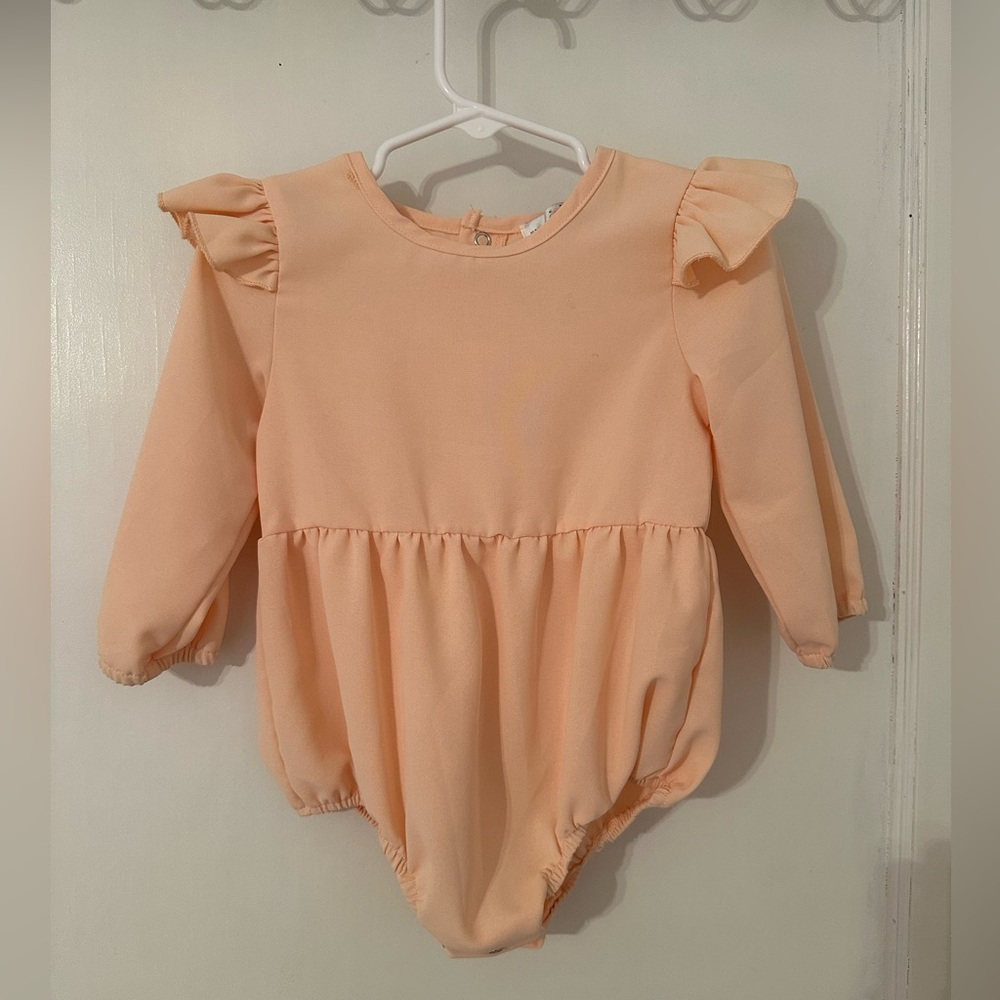 Baby Girl Peach Bubble Romper